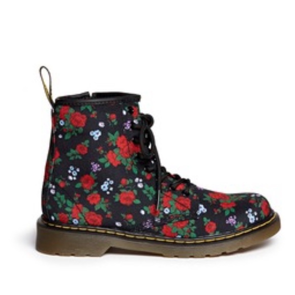 Dr. Marten’s | 'DELANEY' FLORAL PRINT CANVAS KIDS BOOTS - Picture 8 of 8
